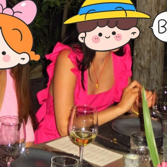 Self Portrait Ruffle Cotton Poplin Fuchsia Maxi Dress - Picture 8 of 8